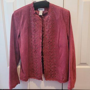 Units Red Suade Jacket/Blazer Size Med